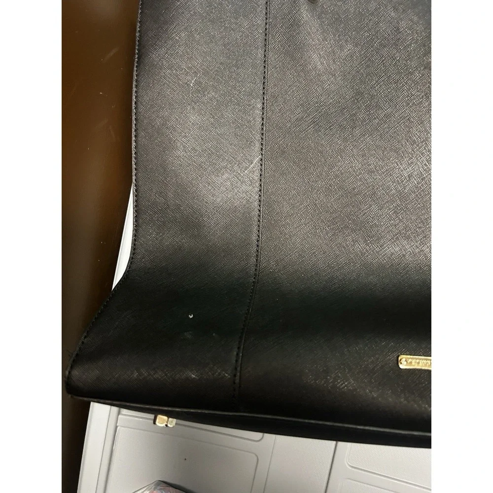 Rebecca Minkoff Large MAB Saffiano Leather Shoulder‎ Purse Tote Bag BLACK